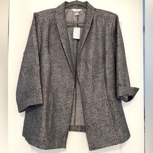 Black/gray NWT animal print CJ Banks dress jacket size 1x - 16W/18W